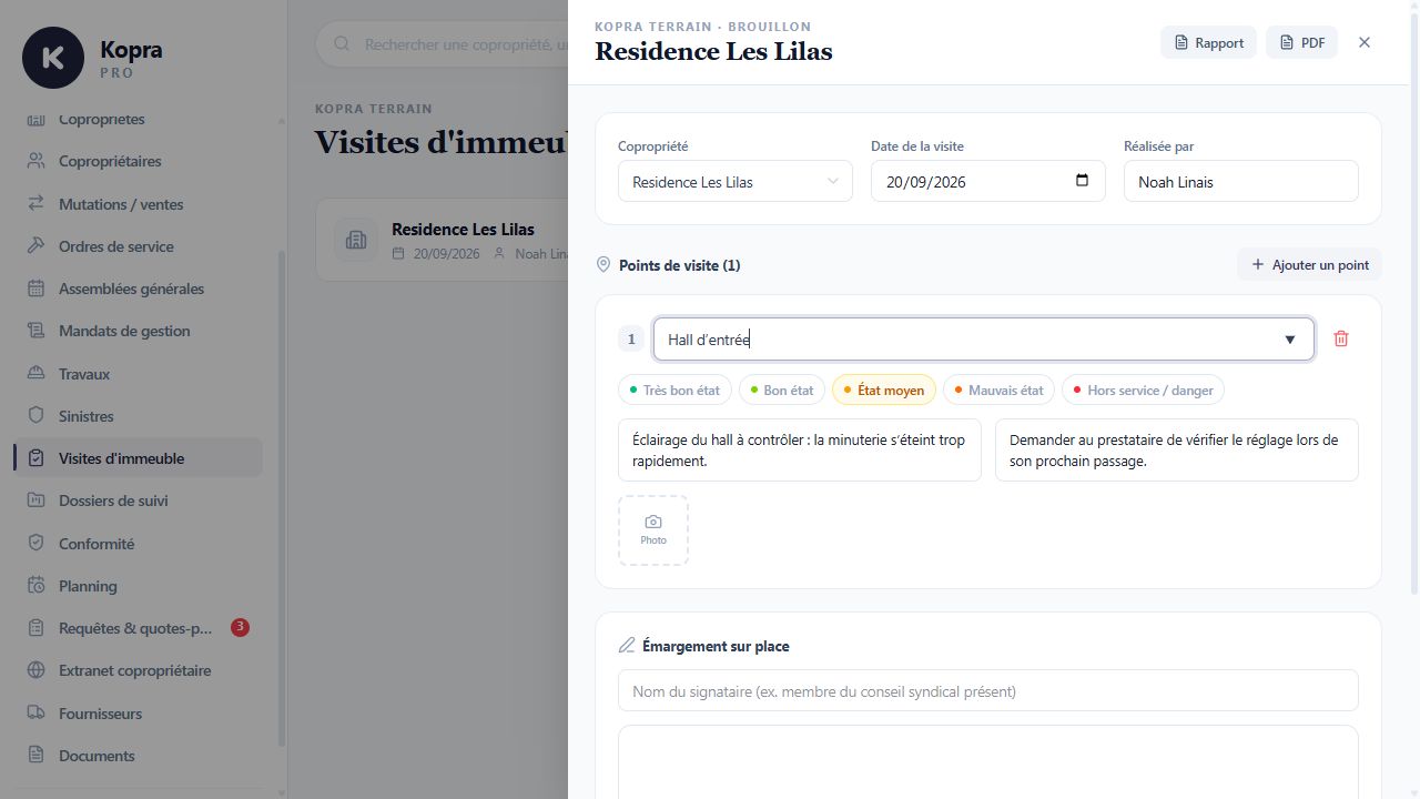 Visites d’immeuble